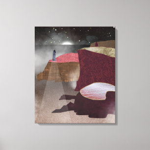 Mistige vuurtoren canvas afdruk
