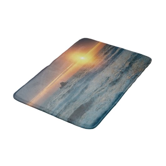 Mistige zonsondergang / Zeegezicht....... Badmat (Gekanteld)