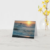 Mistige zonsondergang / Zeegezicht...... Kaart (Gele Bloem)