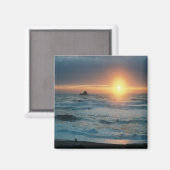 Mistige zonsondergang / Zeegezicht....... Magneet (Voorkant / Achterkant)
