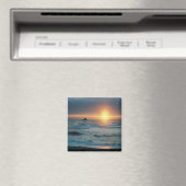 Mistige zonsondergang / Zeegezicht....... Magneet (Insitu (Vaatwasser))