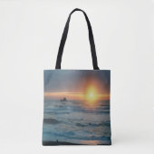 Mistige zonsondergang / Zeegezicht..... Tote Bag (Voorkant)