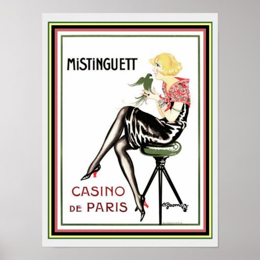 Mistinguett Casino de Paris Art Deco Afdrukken 12  Poster (Voorkant)