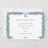 Mistle Krans - Vakantie Fotokaart Feestdagenkaart (Achterkant)