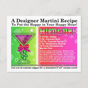 Mistle-Tini Christmas Martini Recept Briefkaart