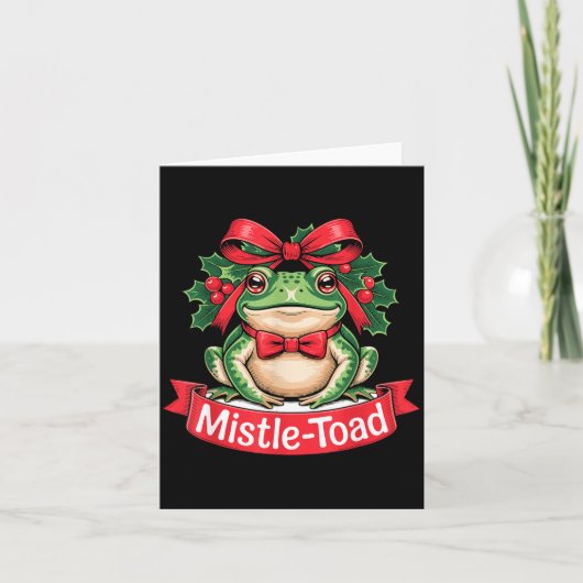 Mistle-toad Funny Christmas Toad Pun  Kaart (Voorkant)