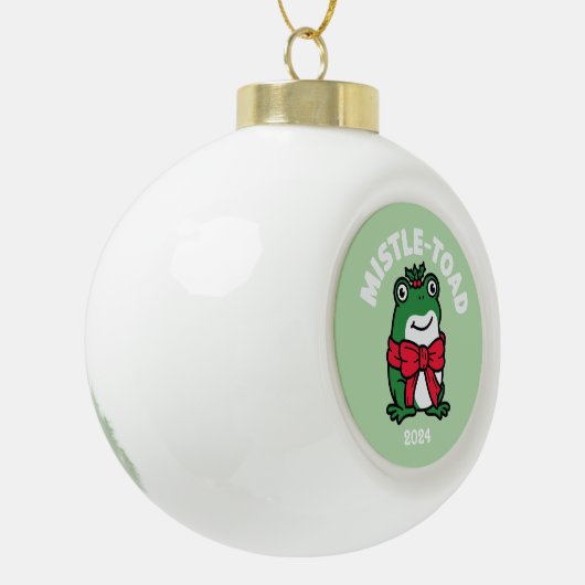 Mistle-Toad Keramische Bal Ornament (Links)