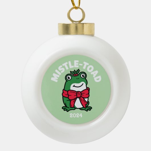Mistle-Toad Keramische Bal Ornament (Voorkant)