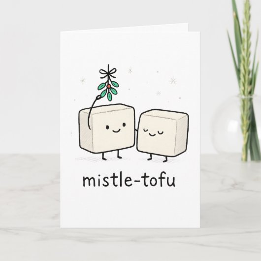 Mistle-Tofu - Funny Christmas Card Feestdagen Kaart (Voorkant)