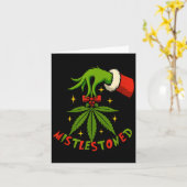 Mistlestoned Weed Leaf Funny Stoner Christmas  Kaart (Gele Bloem)