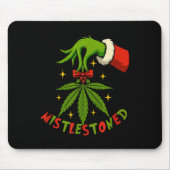 Mistlestoned Weed Leaf Funny Stoner Christmas  Muismat (Voorkant)