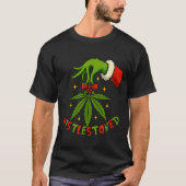 Mistlestoned Weed Leaf Funny Stoner Christmas T-shirt (Voorkant)