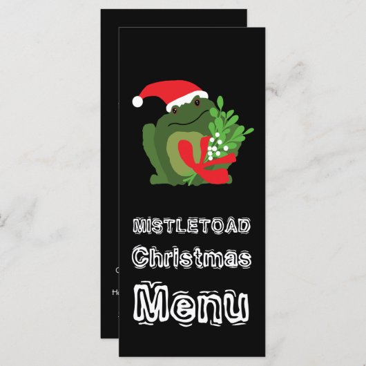 Mistle'toad kerstmenu menu (Voorkant / Achterkant)