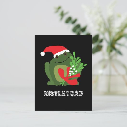 Mistle'toad kerstvakanay Briefkaart (Staand voorkant)
