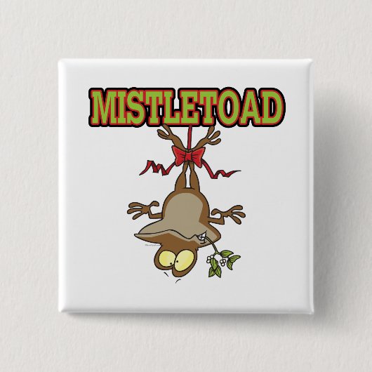 Mistletoad Mistletoe Toad Cartoon Vierkante Button 5,1 Cm (Voorkant)