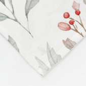 Mistletoe and Holly Berries Pattern Fleece Deken (Hoek)