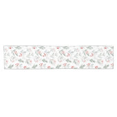 Mistletoe and Holly Berries Pattern Korte Tafelloper (Horizontaal)
