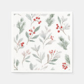 Mistletoe and Holly Berries Pattern Servet (Voorkant)