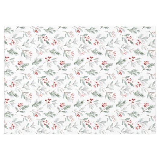 Mistletoe and Holly Berries Pattern Tafelkleed (Voorkant (Horizontaal))