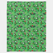 Mistletoe and Holly Winter Holiday Fleece Deken (Voorkant)
