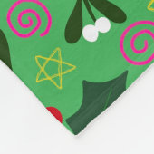 Mistletoe and Holly Winter Holiday Fleece Deken (Hoek)