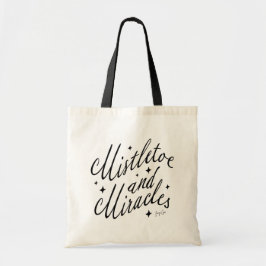 Mistletoe and Miracles Holiday Christmas Tote Bag