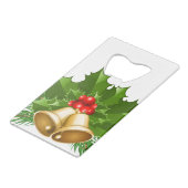 Mistletoe Bells Creditkaart Flessenopener (Voorkant Gekanteld)