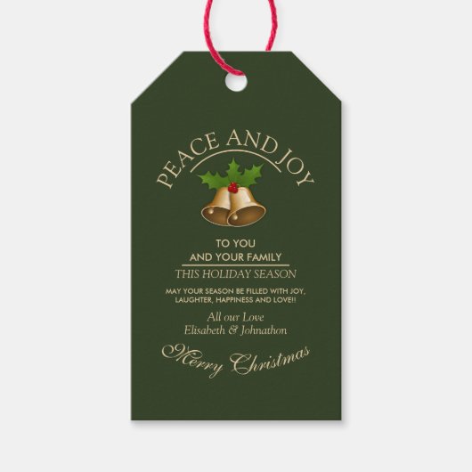 Mistletoe Bells Kerstmis Cadeaulabel (Voorkant)