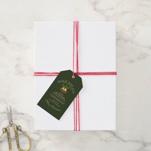 Mistletoe Bells Kerstmis Cadeaulabel (Met Touw)