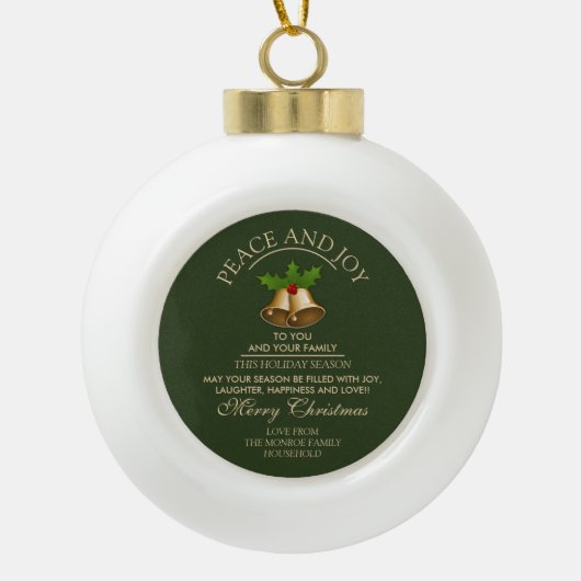 Mistletoe Bells Kerstmis Keramische Bal Ornament (Voorkant)