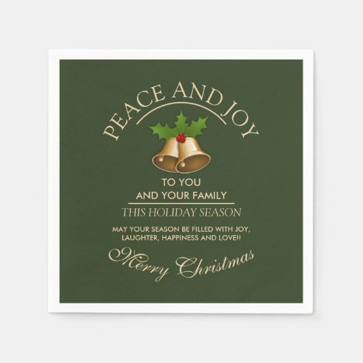 Mistletoe Bells Kerstmis Servet (Voorkant)