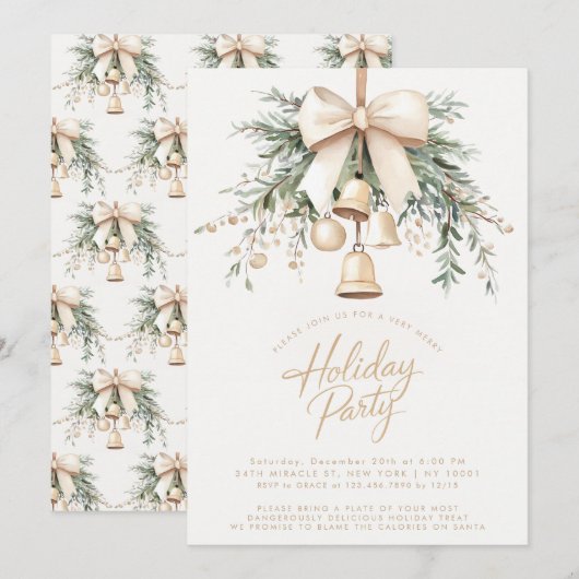Mistletoe Bells Rustieke feestdag Kaart (Voorkant / Achterkant)