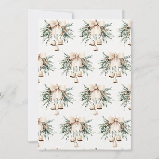 Mistletoe Bells Rustieke Kerstfeest Kaart (Achterkant)