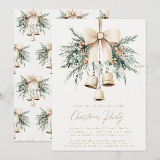 Mistletoe Bells Rustieke Kerstfeest Kaart (Voorkant / Achterkant)