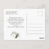 Mistletoe Berry Branch Rustic Kerstfeestdag Briefkaart (Achterkant)