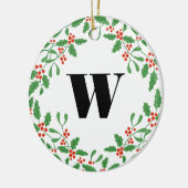 Mistletoe Berry Wreath Monogram Ornament (Links)