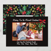 Mistletoe/Black Lijst/FotokerstKaart Feestdagenkaart (Voorkant / Achterkant)