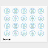 Mistletoe Blauwe Strik Baby Shower Stickers (Vel)
