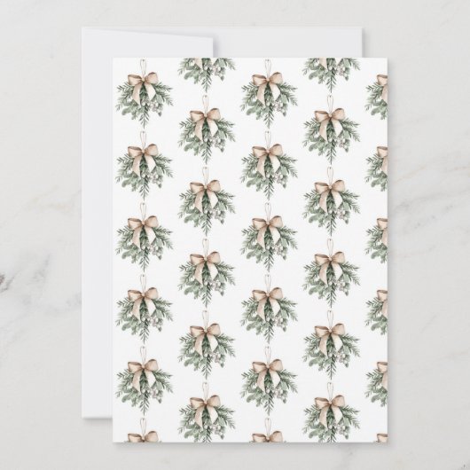 Mistletoe Boho Bow uitnodigt kerstfeest Kaart (Achterkant)