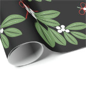 Mistletoe bos met rood lint kerstvakantie cadeaupapier (Rol Hoek)