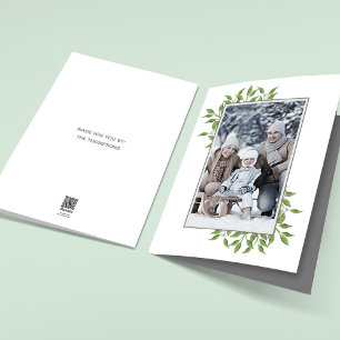 Mistletoe Botanische kerstfotokaart Elegant Feestdagen Kaart