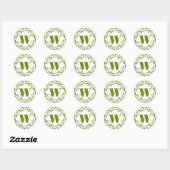 Mistletoe Bough Wreath Monogram Gift Sticker (Vel)