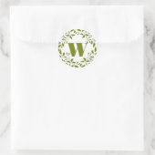 Mistletoe Bough Wreath Monogram Gift Sticker (Tas)