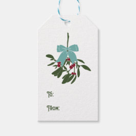 Mistletoe Bouquet in rood en groen Cadeaulabel