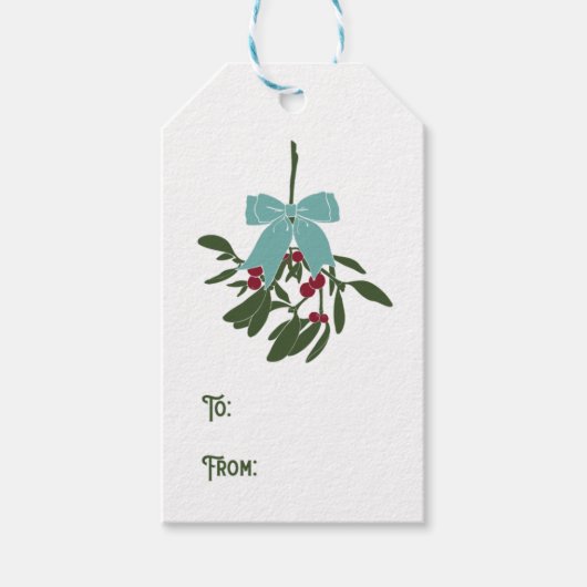 Mistletoe Bouquet in rood en groen Cadeaulabel (Voorkant)