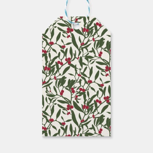 Mistletoe Bouquet in rood en groen Cadeaulabel (Achterkant)