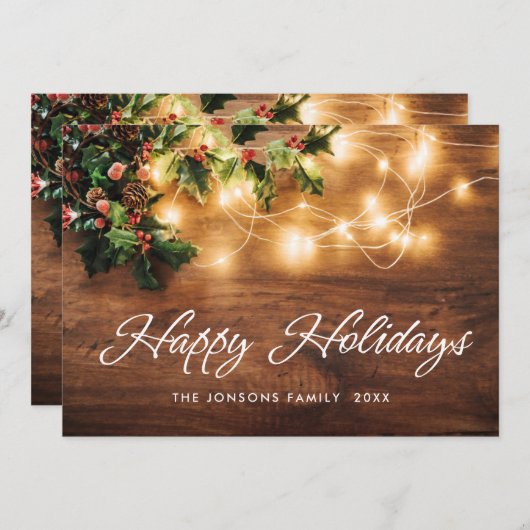 Mistletoe Branch kerstfeest Feestdagen Greep Feestdagenkaart (Voorkant / Achterkant)