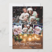 Mistletoe Branch Rustic 4 PHOTO kerstgroet Feestdagenkaart (Voorkant)