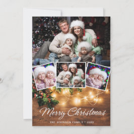 Mistletoe Branch Rustic 4 PHOTO kerstgroet Feestdagenkaart