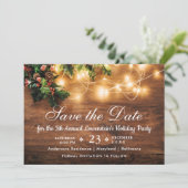 Mistletoe Branch Rustic Holiday Kerstfeest Kaart (Staand voorkant)